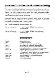 Bedienungsanleitung Weinberger 7312 Wetterstation