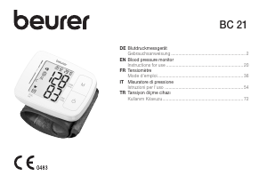 Manuale Beurer BC 21 Misuratore di pressione