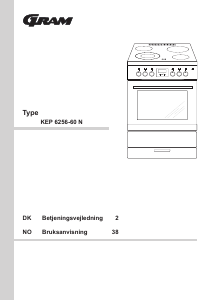 Brugsanvisning Gram KEP 6256-60 N Komfur