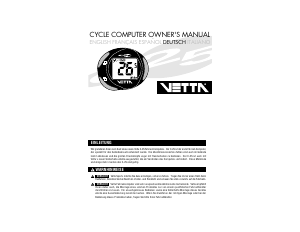 Bedienungsanleitung Vetta C25 Fahrradcomputer