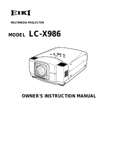 Handleiding Eiki LC-X986 Beamer