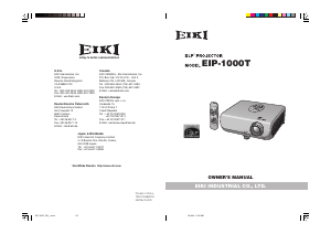 Bruksanvisning Eiki EIP-1000T Projektor