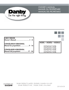 Mode d’emploi Danby DCFM036C1WDB Congélateur