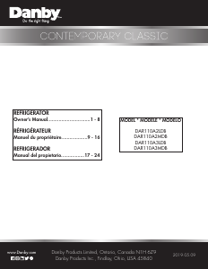 Manual Danby DAR110A2MDB Refrigerator