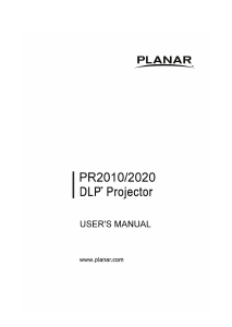 Bruksanvisning Planar PR2010 Projektor
