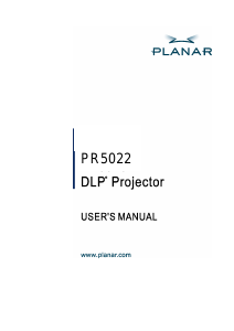 Bruksanvisning Planar PR5022 Projektor