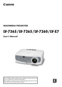 Bruksanvisning Canon LV-X7 Projektor