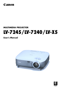 Bruksanvisning Canon LV-7245 Projektor