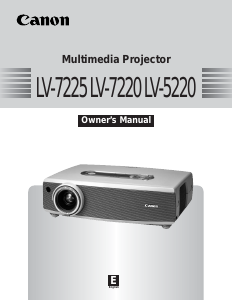 Bruksanvisning Canon LV-7220 Projektor