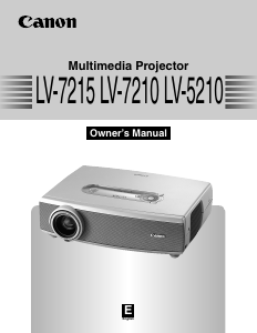 Bruksanvisning Canon LV-7210 Projektor