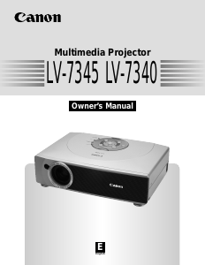 Manual Canon LV-7340 Projector