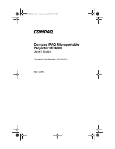 Bruksanvisning Compaq MP4800 iPAQ Projektor