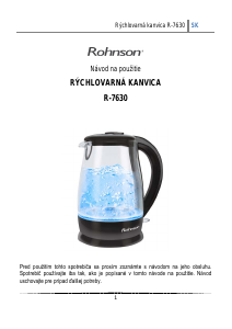 Návod Rohnson R-7630 Kanvica