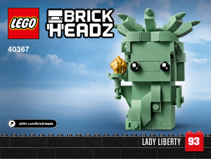 Bruksanvisning Lego set 40367 Brickheadz Frihetsgudinnen