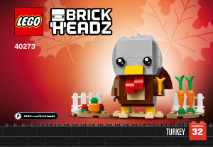 Manual Lego set 40273 Brickheadz Thanksgiving turkey