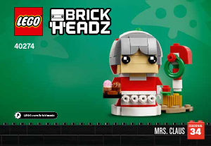 Manual Lego set 40274 Brickheadz Mr. & Mrs. Claus