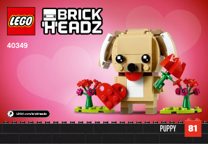 Manual Lego set 40349 Brickheadz Valentines puppy