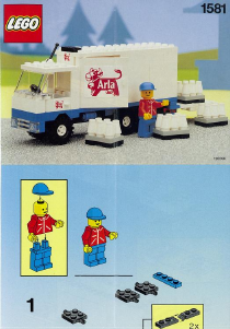 Handleiding Lego set 1581 Town Arla melkwagen