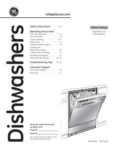 Manual GE GSM2200VWW Spacemaker Dishwasher