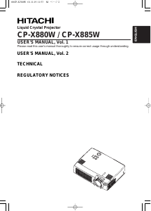 Handleiding Hitachi CP-X880W Beamer
