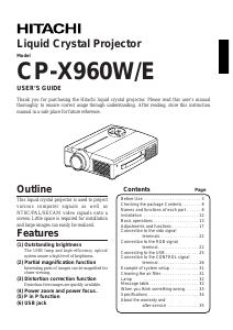 Manual Hitachi CP-X960W Projector