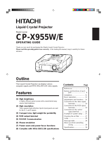 Manual Hitachi CP-X955W Projector