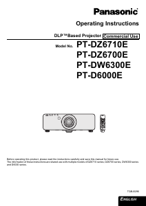 Manual Panasonic PT-DZ6700E Projector