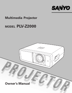 Handleiding Sanyo PLV-Z2000 Beamer