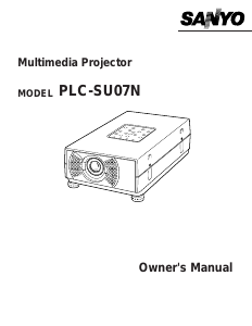 Bruksanvisning Sanyo PLC-SU07N Projektor