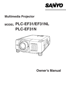 Bruksanvisning Sanyo PLC-EF31NL Projektor