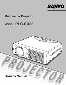 Bruksanvisning Sanyo PLC-SU33 Projektor