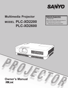 Manual Sanyo PLC-XD2600 Projector