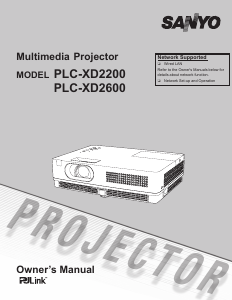 Bruksanvisning Sanyo PLC-XD2600 Projektor