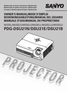 Bruksanvisning Sanyo PDG-DSU21B Projektor