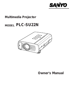Manual Sanyo PLC-SU22N Projector
