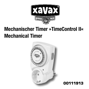 Mode d’emploi Xavax 00111913 TimeControl II Interrupteur minuteur