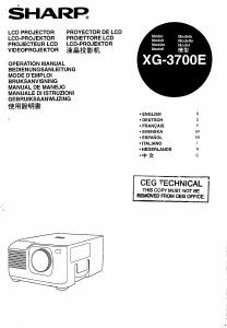 Manual Sharp XG-3700E Projector