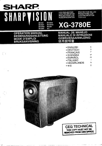 Bruksanvisning Sharp XG-3780E Projektor