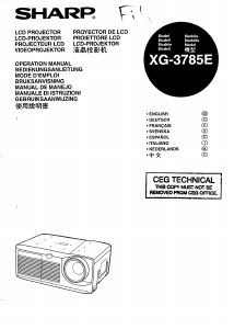 Bruksanvisning Sharp XG-3785E Projektor