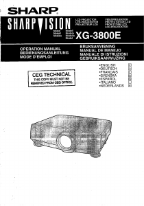 Manual Sharp XG-3800E Projector