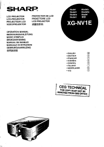 Bruksanvisning Sharp XG-NV1E Projektor
