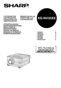 Bruksanvisning Sharp XG-NV33XE Projektor