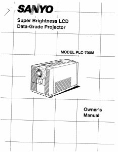 Bruksanvisning Sanyo PLC-700M Projektor