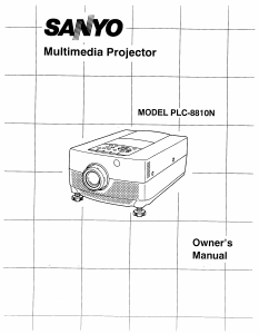 Bruksanvisning Sanyo PLC-8810N Projektor