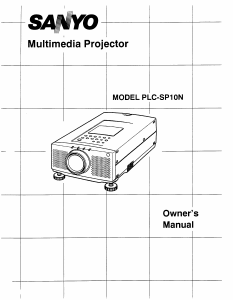Manual Sanyo PLC-SP10N Projector