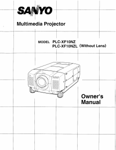 Bruksanvisning Sanyo PLC-XF10NZ Projektor