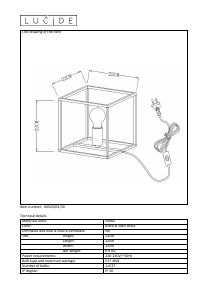 説明書 Lucide 00524/01/30 Ruben ランプ