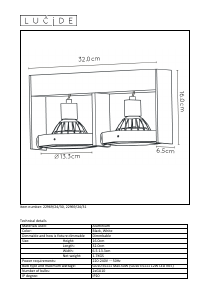 Bruksanvisning Lucide 22969/24/30 Griffon Lampa