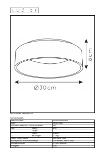 Kullanım kılavuzu Lucide 46100/20/30 Talowe led Lamba