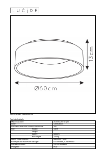 Manual Lucide 46100/42/30 Talowe led Lamp